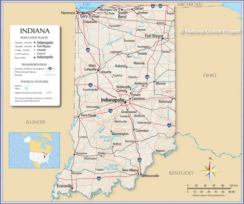 A map of Indiana with cities
